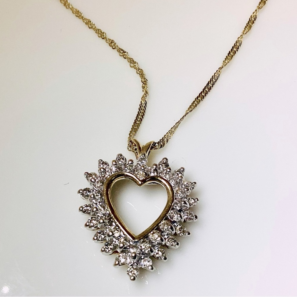 Gold Heart Diamond Pendant